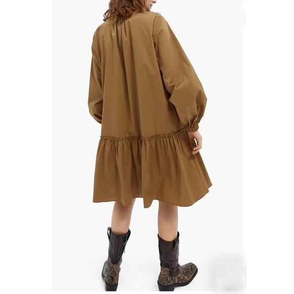 Scotch and Soda Voluminous Long Sleeve Organic Cotton Shift Dress Size Large - Picture 2 of 10